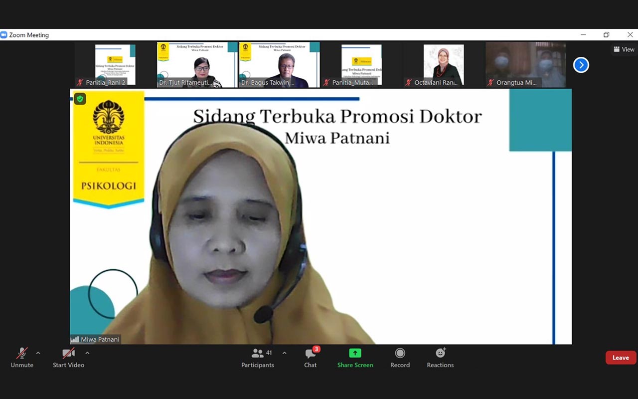 Sidang Terbuka Promosi Doktor Miwa Patnani, FPsikologi UI